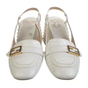 Fendi alligator print sling back shoes